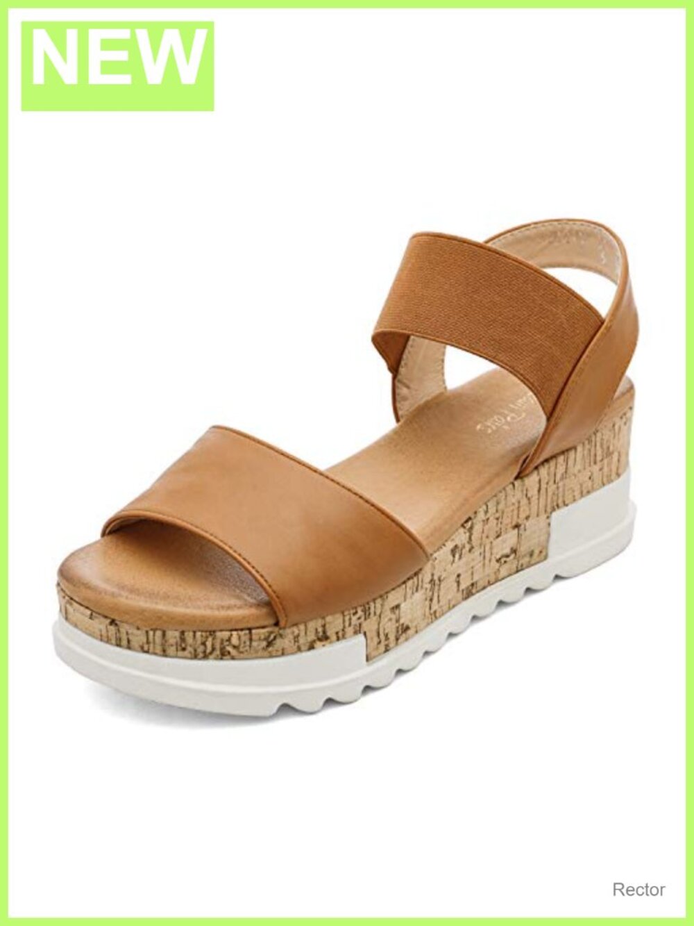 Faux Leather Platform Wedge Sandals Open Toe Cushioned Summer Shoes
